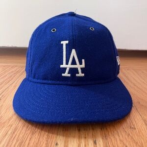 Los Angeles Dodgers New Era 59FIFTY Fitted Hat Size 7 3/4 Blue Wool LA Logo